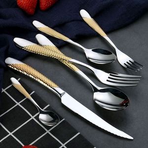 Cheaper Wedding Diamond <b>Flatware</b> Sets With Knife Fork Dinner Spoon and Tea Spoon Silverware Gold Tableware Set With Box - Product Image 2