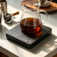 Balance à café 3kg/5kg avec minuteur, modes café multiples, conversion multi-unités à une touche, fonction tare, rétroéclairage LCD