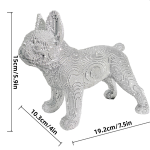 Sculptures Art <span class=keywords><strong>Déco</strong></span> Figurines Bouledogue Moderne Simple Bloc Brillant <span class=keywords><strong>Statue</strong></span> de Chien Résine Artisanat pour Salon Cave à Vin Décoration - Product Image 4