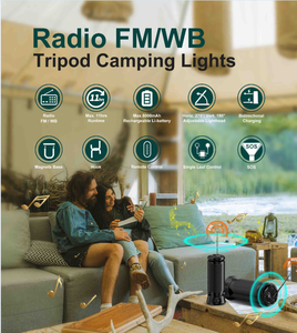 Lampe de travail à LED pour le camping en plein air avec batterie rechargeable et tête réglable Signal <span class=keywords><strong>SOS</strong></span> Appareil intelligent pour la maison Radio pliable - Product Image 5