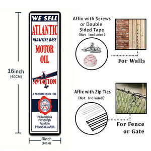 Panneau métallique décoratif rétro Penno Oilcreek Atlantic Gulf pour <span class=keywords><strong>garage</strong></span>, man cave, atelier automobile - Product Image 3