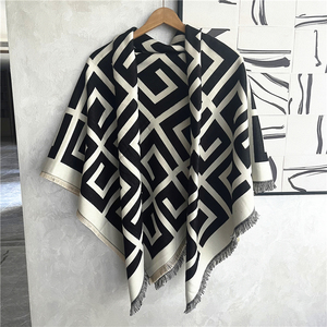 Carré Pashmina Écharpes pour <span class=keywords><strong>Femmes</strong></span> Élégant Mode Épais Hiver Chaud Canapé Couverture Châles Wrap En Gros <span class=keywords><strong>Labyrinthe</strong></span> Conception 130*130cm - Product Image 3