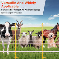 Kunststof afrasteringspaal 106,5 cm PP UV-bestendig elektrisch afrasteringspaal met 8 draadhouders