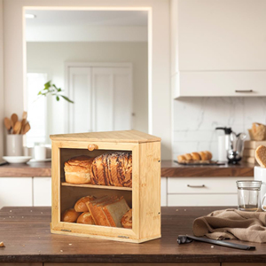 Chất lượng cao hai lớp Tre hộp bánh mì nhà bếp tùy chỉnh nhà bếp thực phẩm lưu trữ container - Product Image 6