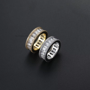 Hip Hop Rectangular Full Zircon <b>Ring</b> for Men and Women <b>Couples</b> Simple Pair <b>Ring</b> <b>Rings</b> - Product Image 5
