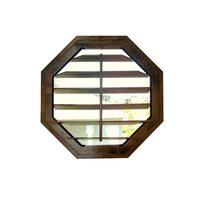 Desain Jendela Heksagonal Warna Aluminium Kaca Kayu