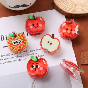 NASNAK Clip transparent en acrylique PP, motif pomme de dessin animé mignon, double face, multi-usage, pour notes, comptes, factures, collations et scellage - Product Image 3