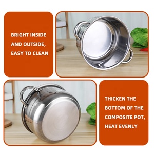 Ensemble de 12 casseroles à <span class=keywords><strong>Induction</strong></span>, casseroles et poêles à soupe en acier inoxydable, bon marché, pour la cuisine - Product Image 5