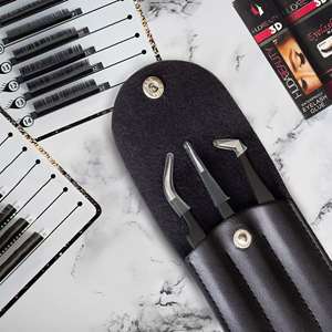 Pinzas para Pestañas de Acero Inoxidable Antiadherentes, Pinzas para Pestañas DIY, Herramientas Aplicadoras Antiadherentes para Pestañas Postizas - Product Image 4