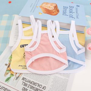 Lindo chaleco estampado para mascotas, para perros pequeños, estilo camiseta sin mangas de tela de jersey transpirable para verano, colores azul, rosa y amarillo - Product Image 3