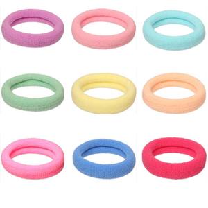 100 unids/bolsa bandas de goma sin pelo para niños sin costuras, anillos de toalla duraderos, banda de goma pequeña de alta elasticidad lazo para el cabello 3cm - Product Image 3