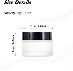 Envase de Crema Facial Esmerilado, Botella de Crema Facial de 5g 10g 15g 20g 30g 50g, Frasco de Vidrio Cosmético Portátil para Viaje - Product Image 2
