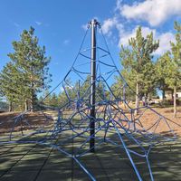 Structure de jeu pyramide d'escalade en corde 3D Ropecube, équipement de parc public en acier pour enfants avec filet d'escalade