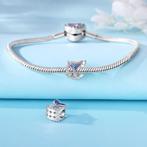 Popular white brass gradient epoxy mermaid tail crescent <b>beaded</b> <b>bracelet</b> for DIY women - Product Image 2