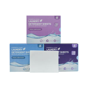 Feste weiße Farbe Zero Plastic Waschmittel blätter Pflanzliche Inhaltsstoffe Streifen HE Maschinen kompatibel - Product Image 1