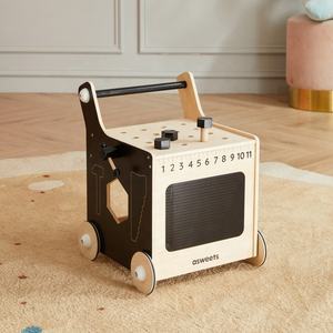 Asweets जल्दी शैक्षिक घुमक्कड़ लकड़ी की गाड़ी खिलौने बच्चे उपकरण गतिविधि वॉकर - Product Image 4