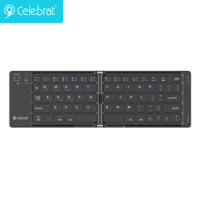 New Hot Sell Foldable Plastic Keyboard for Android Tablet Wireless Triple Folding Rechargeable Mini Ultra Slim Number Pad