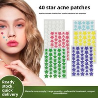 Patchs anti-acné hydrocolloïdes en forme d'étoile de haute qualité, autocollants colorés pour le visage, avec patchs hydrocolloïdes à l'arbre à thé pour les boutons.