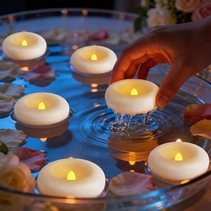 Bougies flottantes <span class=keywords><strong>LED</strong></span> sans flamme, 2,75 pouces, activées par l'eau, étanches, fonctionnant sur piles, fausses bougies - Product Image 2