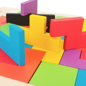 ISapromo Cadeaux Puzzle En Bois Jouet Bébé Montessori Cadeau Éducatif 3D Russe Blocs Jeu Puzzle Tangram Jigsaw Intelligence Jouet - Product Image 5