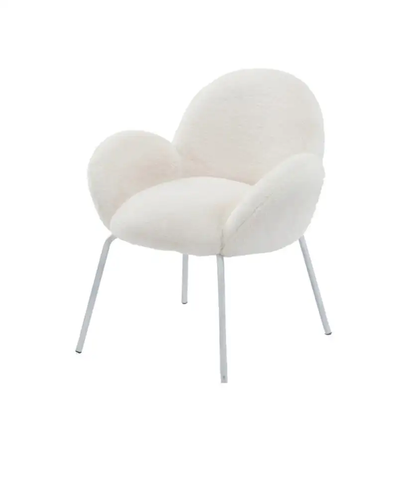 Design moderne Chaise D'appoint, Détendez-vous Fourrure Tissu Fauteuil Relax avec Les Jambes De Peinture pour Salon