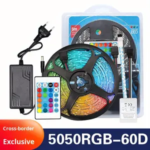 Bande LED intelligente RVB 5050 à alimentation directe, noire, 8 mm, étanche, avec télécommande intelligente Wi-Fi pour éclairage d'ambiance - Product Image 3