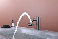 Mélangeur électrique robinets d'eau tactiles avec capteur sans contact Affichage numérique Robinet de lavabo de salle de bain rotatif à 360 degrés