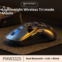 Ratón Inalámbrico para Juegos YINDIAO G17 Honeycomb Ultraligero Tri-Modo PMW3325 10000DPI RGB 63g para PC y Portátil
