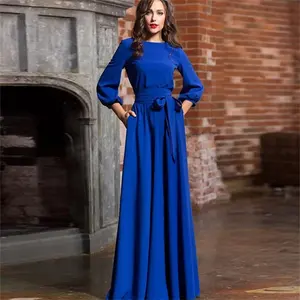 Cross Border Chiffon Abaya Made To Order Adult Muslim Ladies Glamorous Turkish Plain Color C Moroccan Dress With Front Corsage