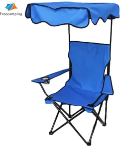 Kamp sandalyeleri ile gölge gölgelik sandalye katlanır kamp Recliner plaj sandalyesi şemsiye şemsiye