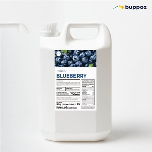 น้ำเชื่อมบลูเบอร์รี่ 5 กก. ขวด ฮาลาล HACCP สำหรับร้านชานมไข่มุก ขายส่ง - Product Image 1
