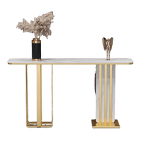 Table console moderne de luxe pour hôtel, salon, armoire d'entrée légère en plaque de roche, meuble console polyvalent