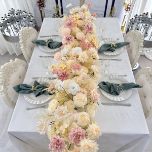 Centro de Mesa para Boda MY06, Rosas Champán, Arreglos Florales para Boda, Decoración, Bola de Flores, Camino de Mesa - Product Image 5