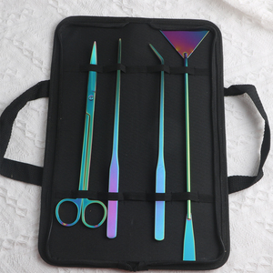 Kit peralatan tanaman 4 gunting baja tahan karat warna-warni, Set pengeruk pembersih tangki akuarium - Product Image 1