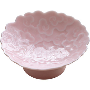 Guanlan <b>Ceramics</b> Auspicious Cloud Stem <b>Plate</b> Porcelain Round Small Tea Fruit Snack <b>Plate</b> Chinese Zen Style - Product Image 5