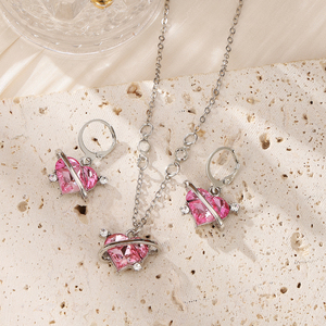 Ensemble de bijoux luxueux en or tressé avec nœuds, collier, boucles d'oreilles, bague, accessoires de mode élégants pour femmes - Product Image 4
