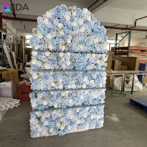 Leda ดอกกุหลาบสีขาวสีฟ้าตกแต่งผนังฉากหลังดอกไม้ประดิษฐ์สำหรับงานแต่งงาน - Product Image 6