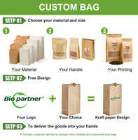 Sac rectangulaire en papier kraft brun recyclé imprimé sur mesure, qualité alimentaire, pour l'emballage à emporter d'épicerie, de repas, de pain et de sandwichs