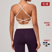 Rompi Yoga Tali Selempang Eropa dan Amerika, Pakaian Fitness Cepat Kering, Atasan Olahraga Serbaguna untuk Lari, Model Punggung Indah 36006