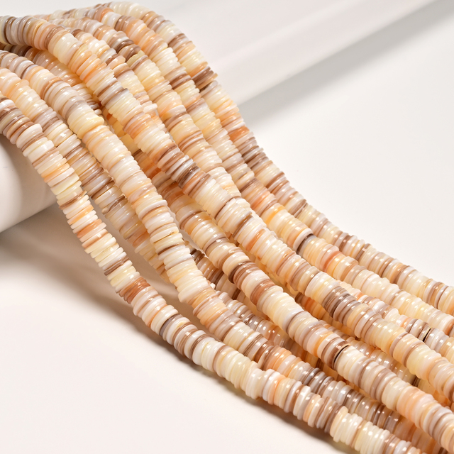 Wholesale 1.5x8mm Natural Color Mother of Pearl MOP Shell Heishi Disc Gemstone Beads for Jewelry Making
