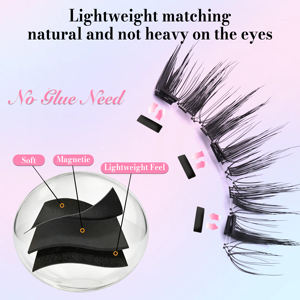 ขนตาแม่เหล็ก 3 มิติ แบบธรรมชาติ ไม่ต้องใช้กาว ยอดนิยม ใช้ได้ทุกวัน ใช้ซ้ำได้ 2 คู่ พร้อมอุปกรณ์ติด - Product Image 2