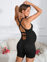 En stock Body gainant de maternité sans couture, dos croisé, sans manches, taille haute, à compression, pour le soutien quotidien