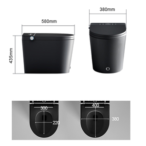 Inodoro Inteligente de Cerámica de Alta Calidad, Montado en el Suelo, con Control Remoto, Asiento con Calefacción, Secado por Aire, Funcionamiento Automático, Eléctrico - Product Image 3