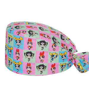 Gorro Quirúrgico Personalizado con Diseño de Dibujos Animados, Ajustable con Lazos Traseros, para Enfermeras de Anestesia Dental y Dentistas - Product Image 1