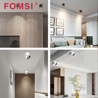 FOMSI LED 12W Aluminium Pliable Downlight Angle Réglable Spot Lumière Surface Montage Carré Anti-éblouissement Projecteurs pour Intérieur