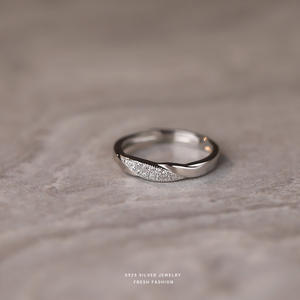 Ingrosso gioielli di fidanzamento e promessa di nozze-925 anello irregolare in argento Sterling per coppie-gioielli Premium - Product Image 5