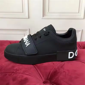 Vstreetstyle Dolcegabban d Sneakers pour hommes et femmes, couleurs mélangées, cuir, embout en caoutchouc, cheville basse, doublure en tissu coton, chaussures à lacets - Product Image 3