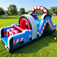 Parcours d'obstacles gonflable à prix avantageux, usage commercial, château gonflable durable avec toboggan pour la location événementielle
