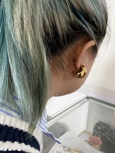 JOOLIM Jewelry PVD Gold Plated Hollow <strong>Chunky</strong> Stainless Steel Hoop <strong>Earring</strong> for Women - Product Image 5