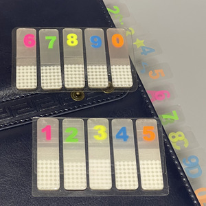 Blocs-notes adhésifs transparents en plastique PET résistant, numérotés de 0 à 9, pour étudiants, avec motif croisé - Product Image 3